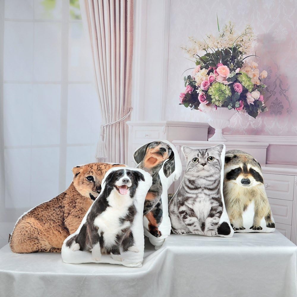 3D Animal Cat Shaped Accent Pillows Decorative Cushions Lifelike Throw Pillow Pet Creative Stuffed Plush Girls Boys Gifts Home Bed Living Room Office Farmhouse Sofa Couch Decor
