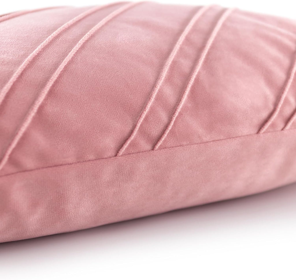 Soft Velvet Decorative Throw Pillow Cover Square Diagonal Stripes Design Pillowcase