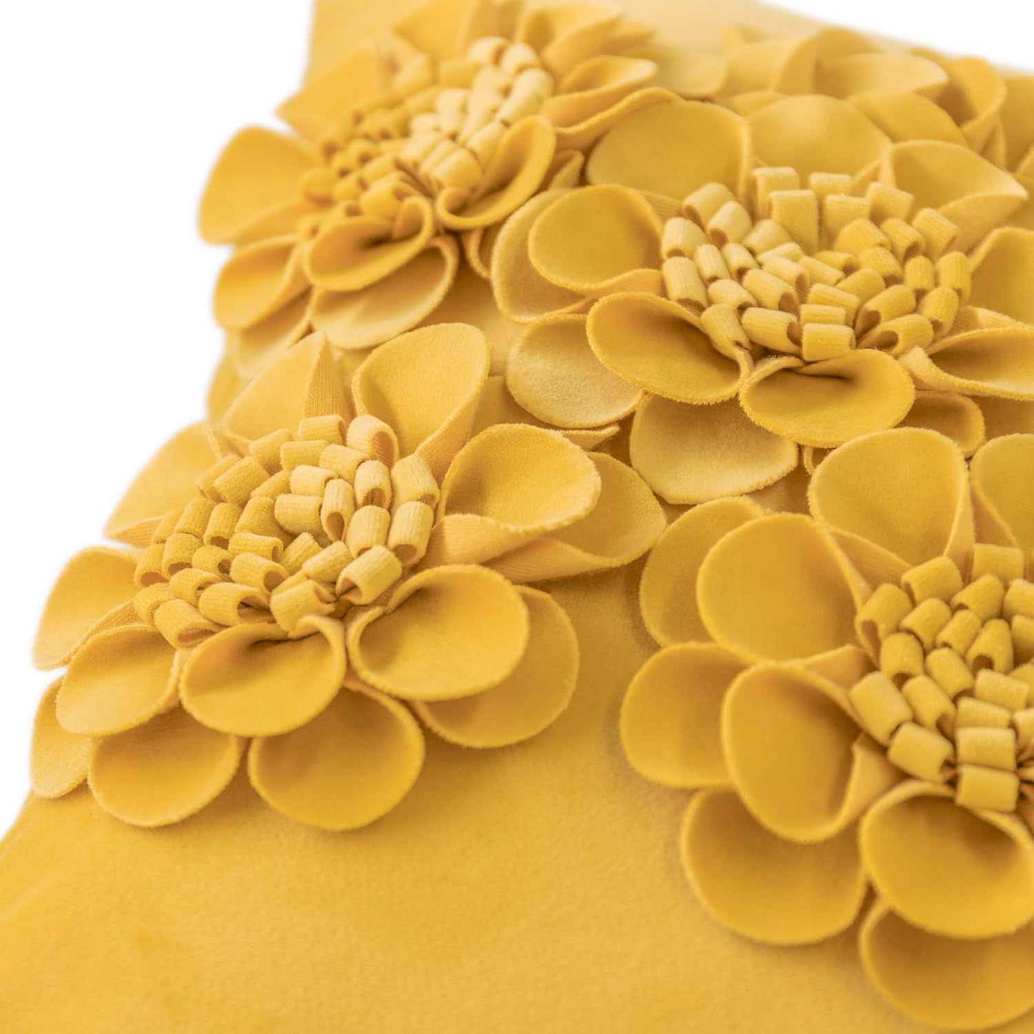 VG|yellow|Handmade 3D Flower Throw Pillow Cover