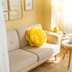 VG|yellow|3D Flower Throw Pillow Cover