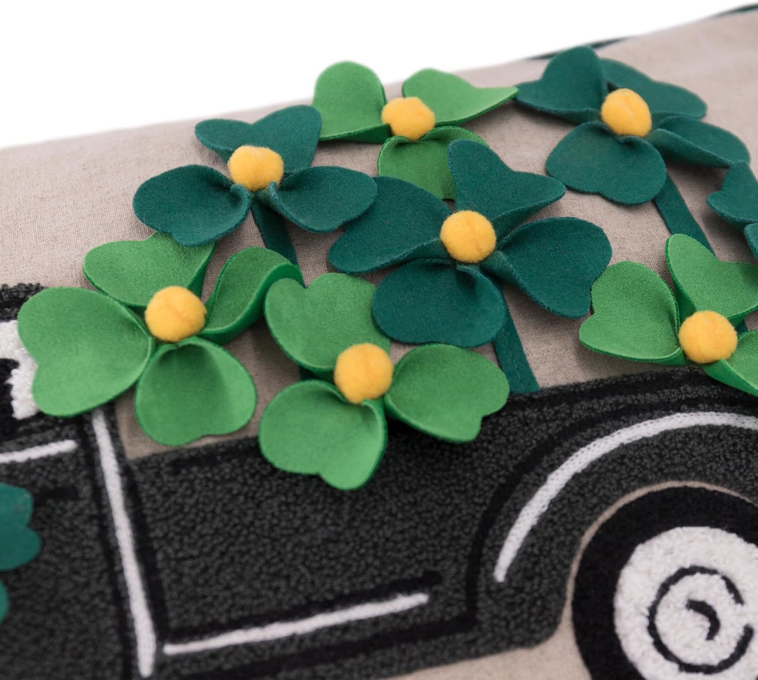 St Patricks Day Lucky Clover Throw Pillow Cover Shamrock Green Pillow Case Holiday Decor Cushion Cover for Sofa Couch Living Room Bed