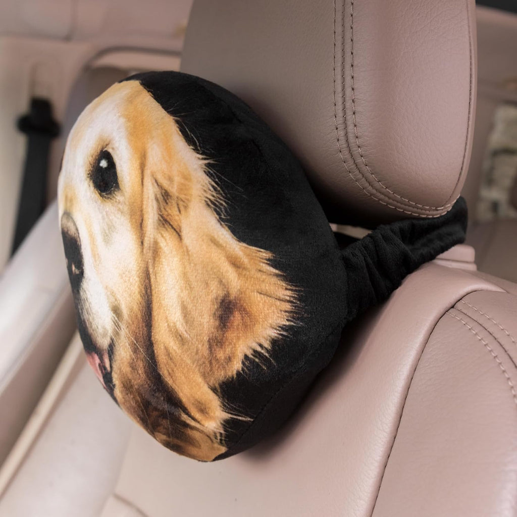 3D Dog Car Neck Pillow Decorative Animal Car Headrest Neck Support for Travel Home Office