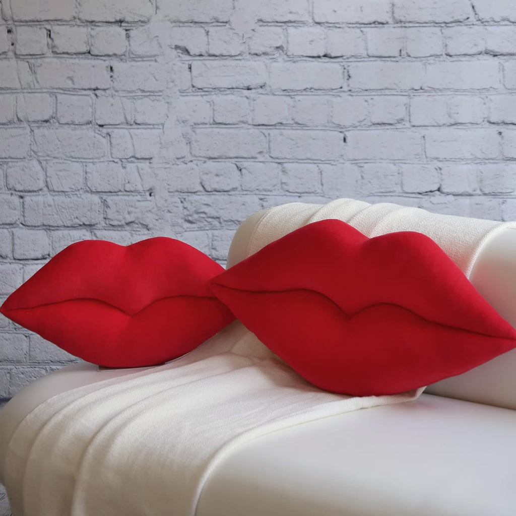 VG|red-new|3D Lip Throw Pillow Cute Decorative Pillow Soft Cushion for Sofa Couch Bed Home Decor Girls