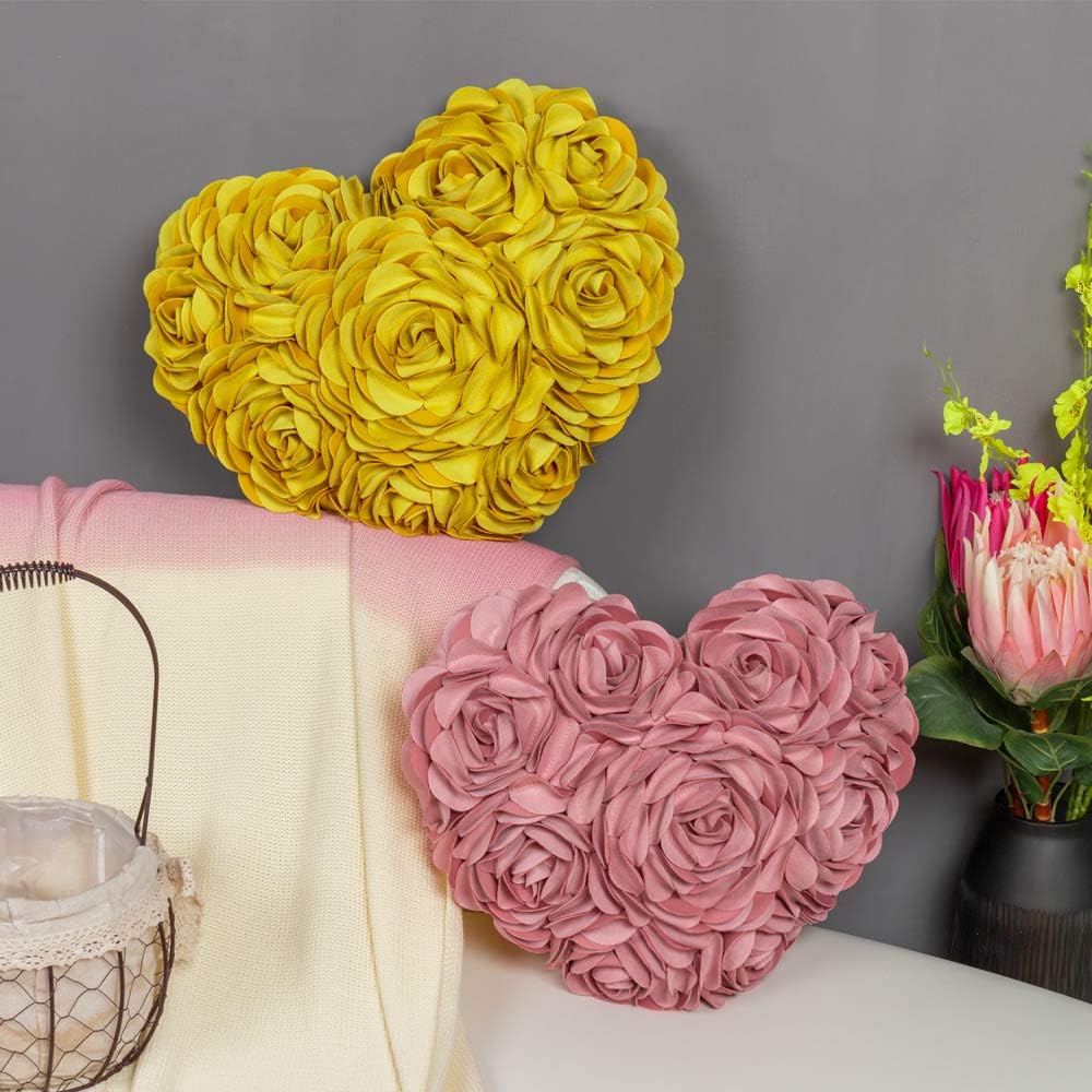 VG|dusty-pink|Heart Flower Throw Pillow Covers