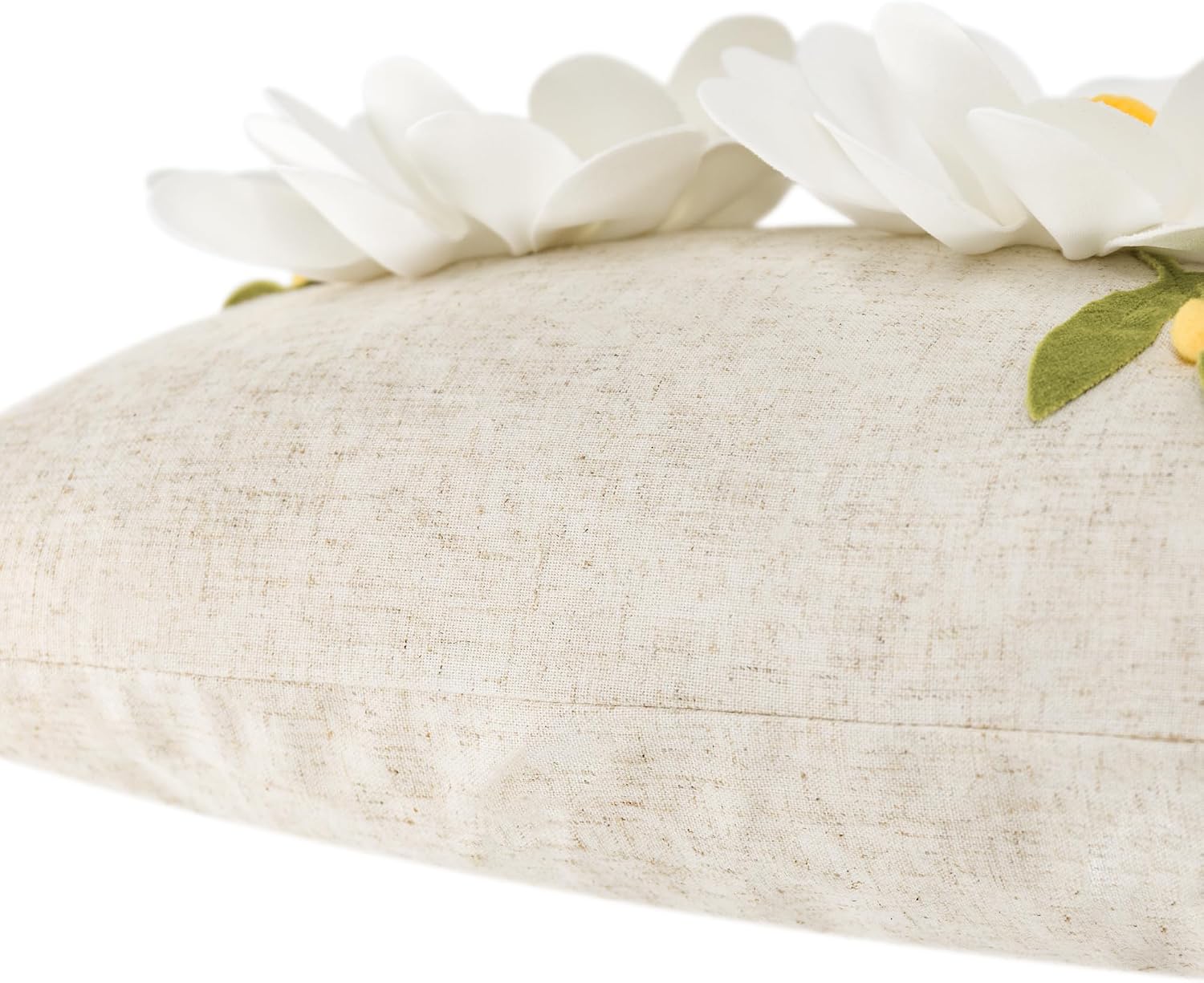 3D Flower Lumbar Throw Pillow Covers White