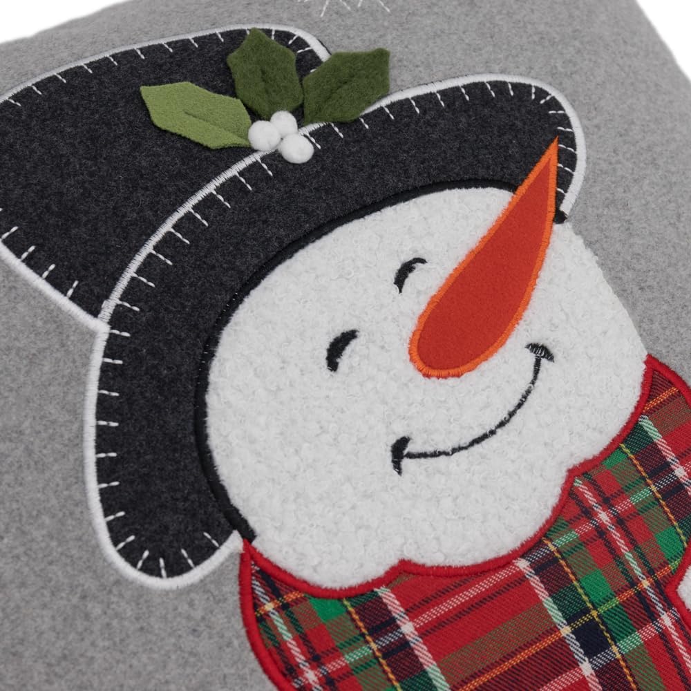 VG|grey-snowman|Christmas Decorative Accent Throw Pillow Case Cushion Cover for Sofa Couch Chair