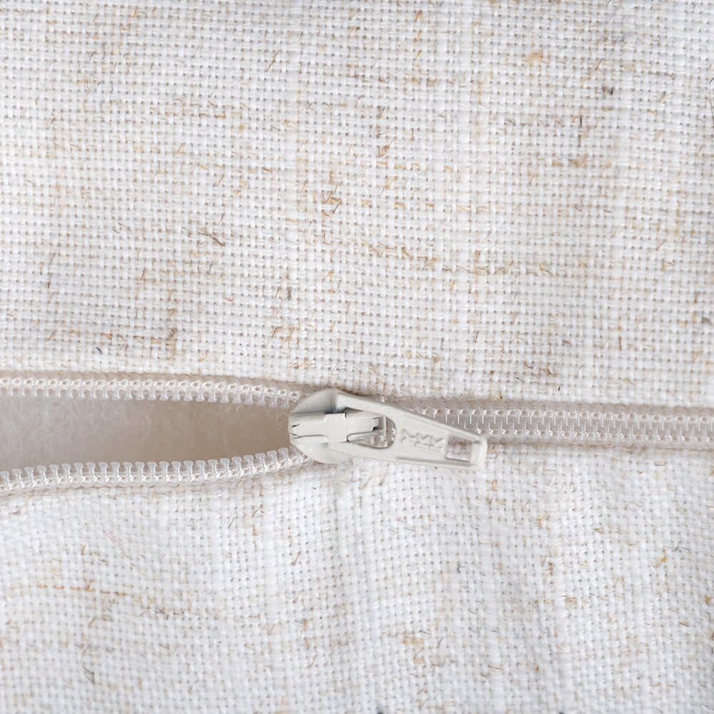 VG|beige|Stripes Buttons Linen Decorative Accent Throw Pillow Cases Cushions Covers for Sofa Couch Bed