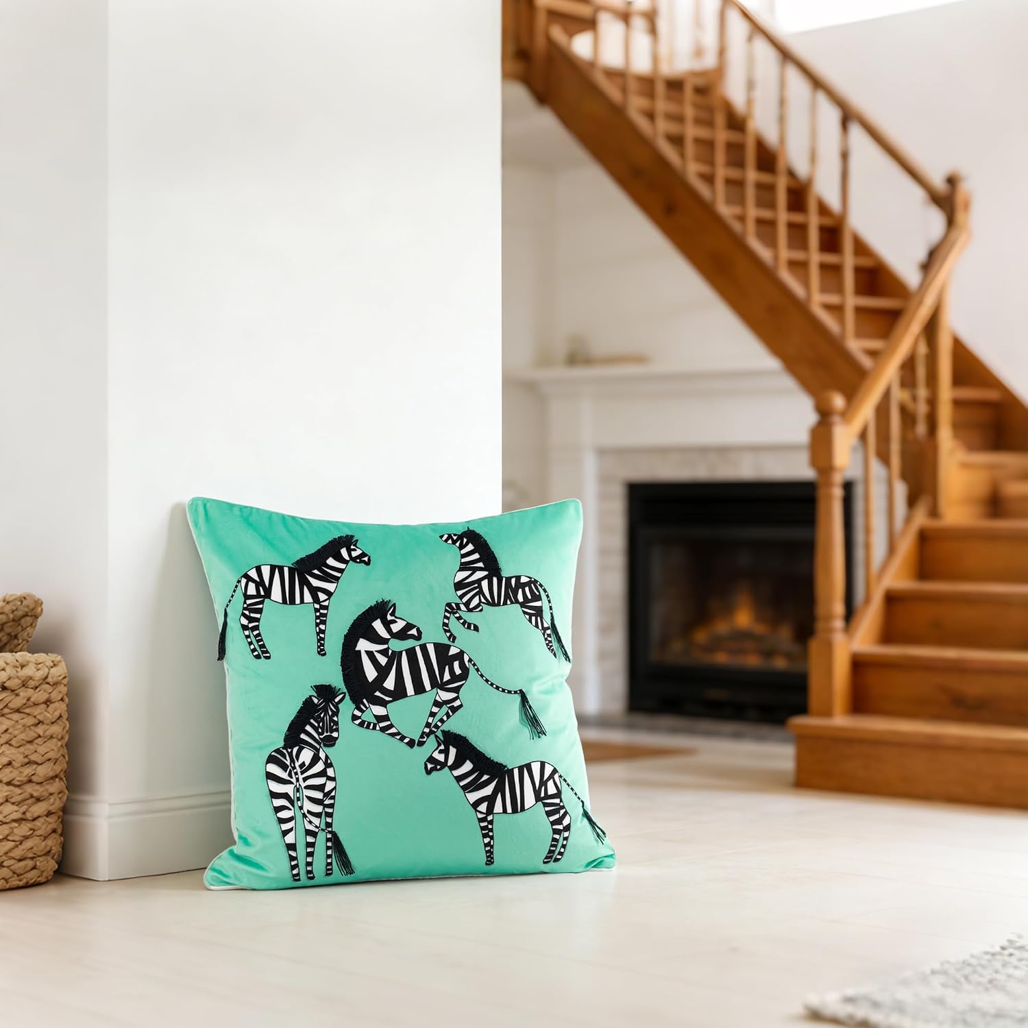 VG|mint-green|Printing Zebra Throw Pillow Cover