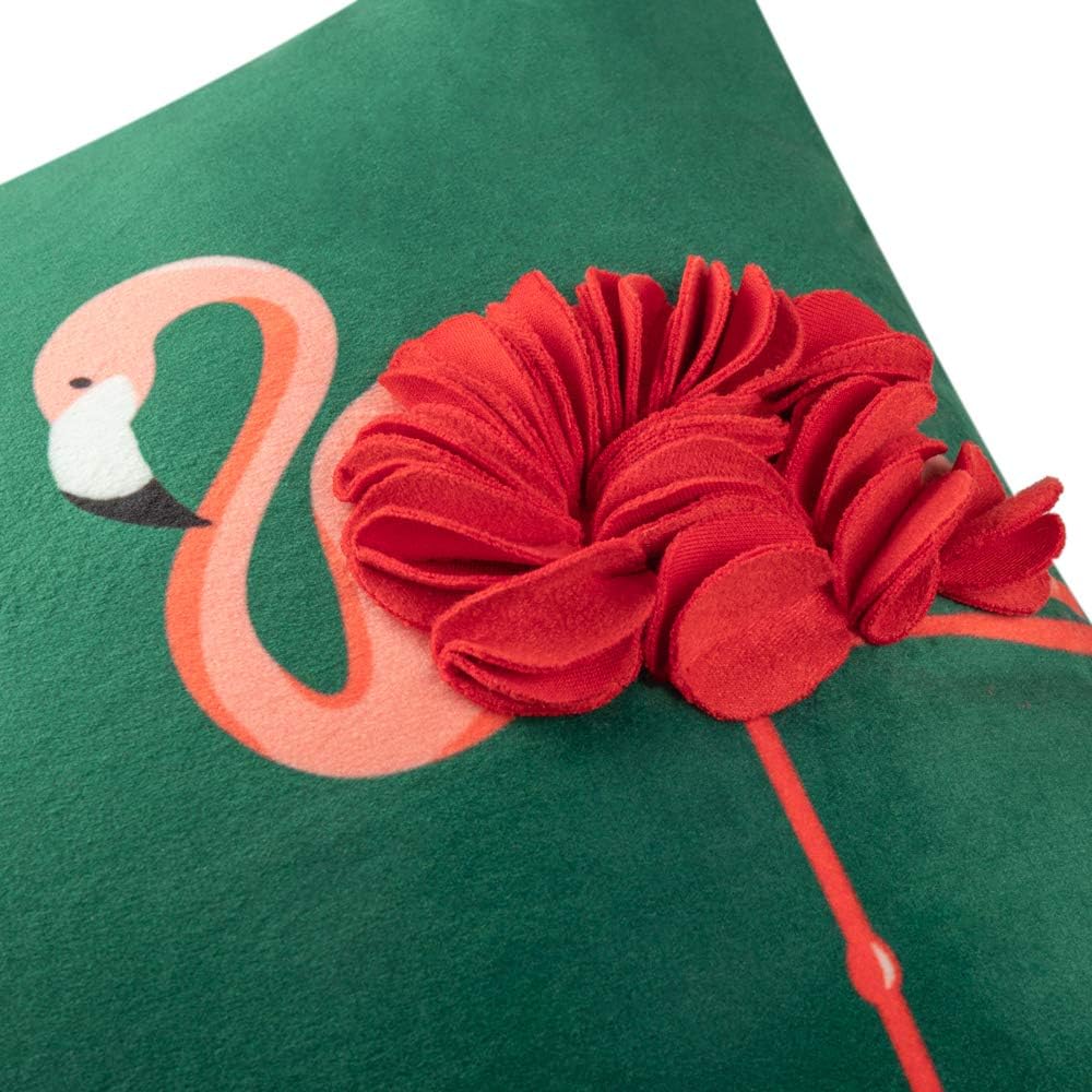 Stereo Flamingo Decorative Throw Pillow Cover 3D Feather Pillowcase Rectangular Cushion Cover for Bed Living Room Sofa Chair Home Decor
