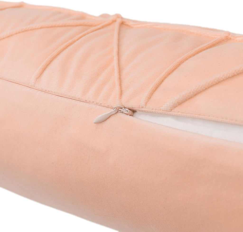 VG|peach-pink|Velvet Pillow Cover