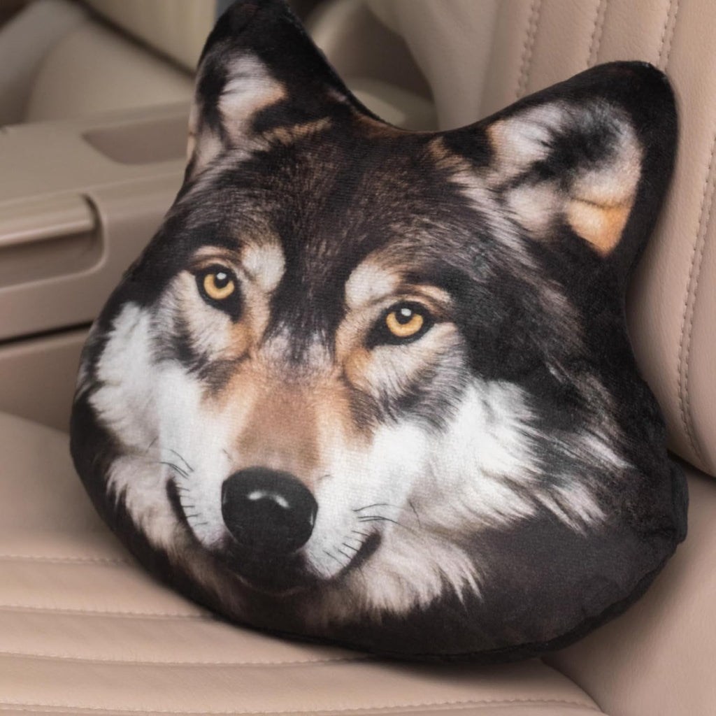 3D Dog Car Neck Pillow Decorative Animal Car Headrest Neck Support for Travel Home Office