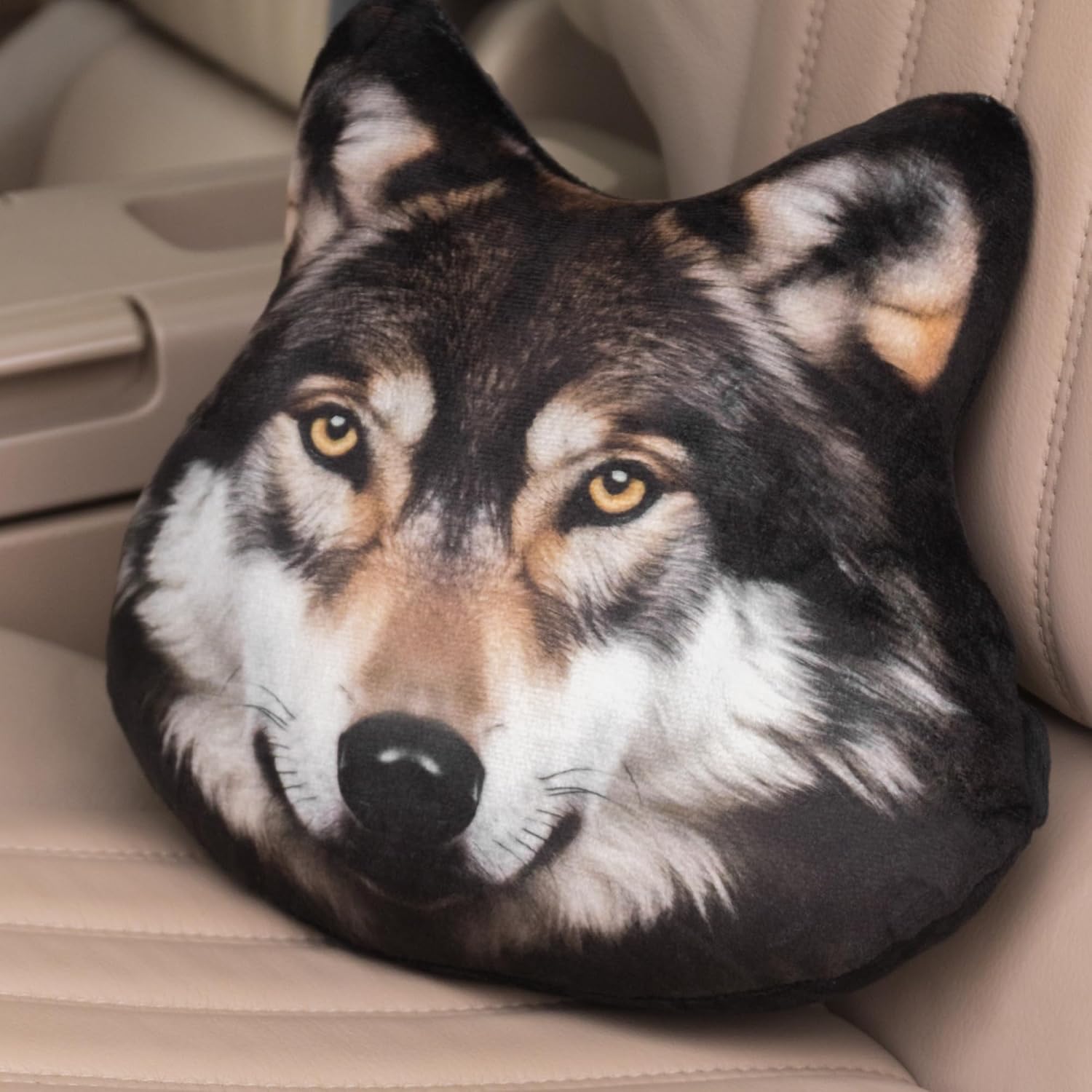 3D Dog Car Neck Pillow Decorative Animal Car Headrest Neck Support for Travel Home Office