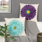 VG|purple-dark-purple-beige-canvas|3D Sunflowers Throw Pillow Cover Wine Red
