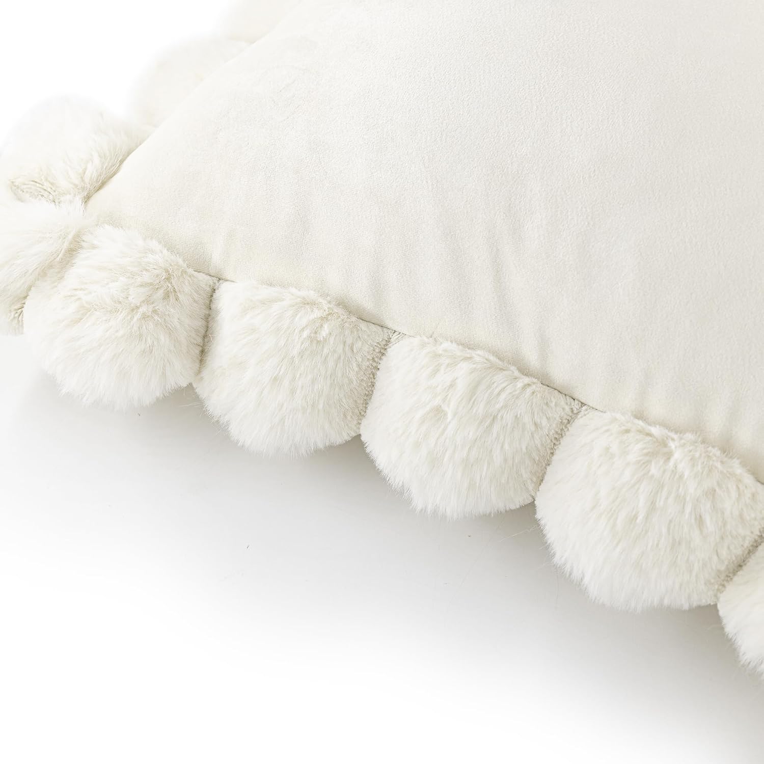 VG|beige|Solid Throw Pillow Cover , Velvet