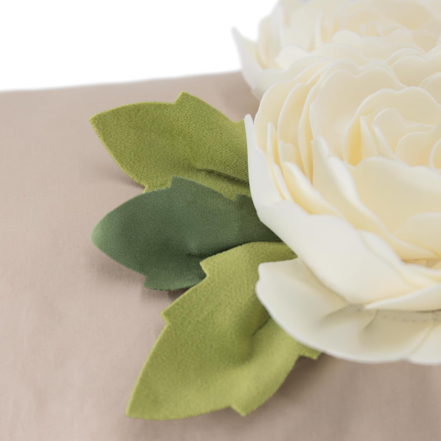 Pack of 2 Throw Pillow Covers, 3D Rose, Khaki