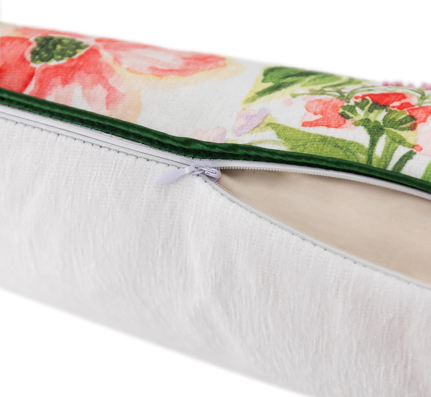 Floral Decorative Throw Pillow Cover, Tropical Garden Design, Multicolor
