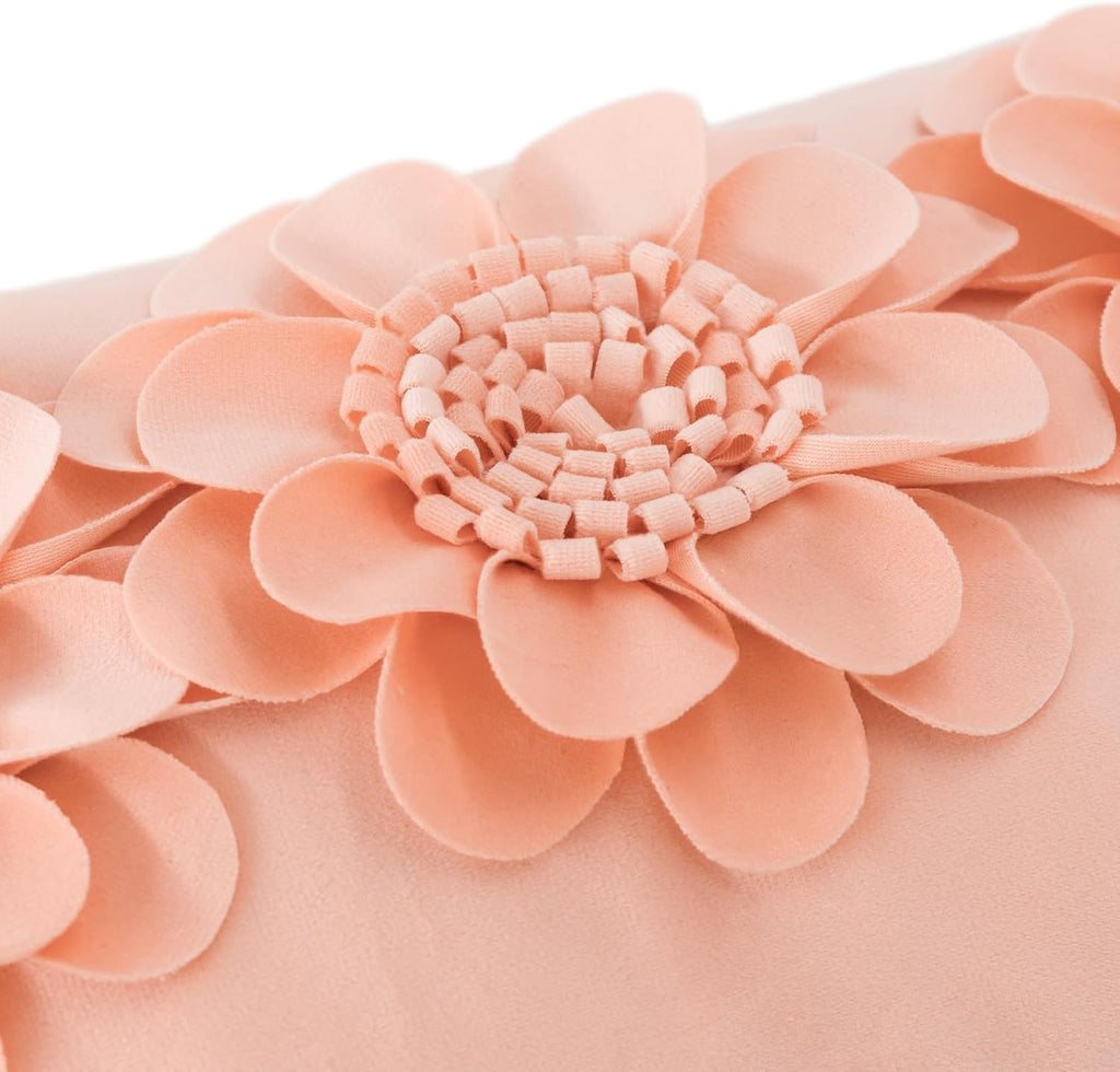 VG|peach-pink|3D Flower Throw Pillow Cover