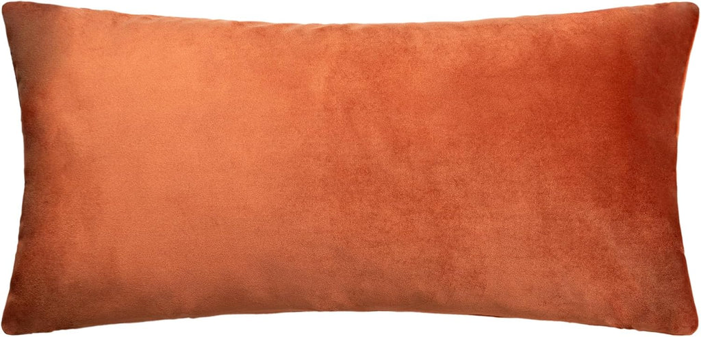 Fall Harvest Pumpkin Embroidered Throw Pillow Cover Velvet