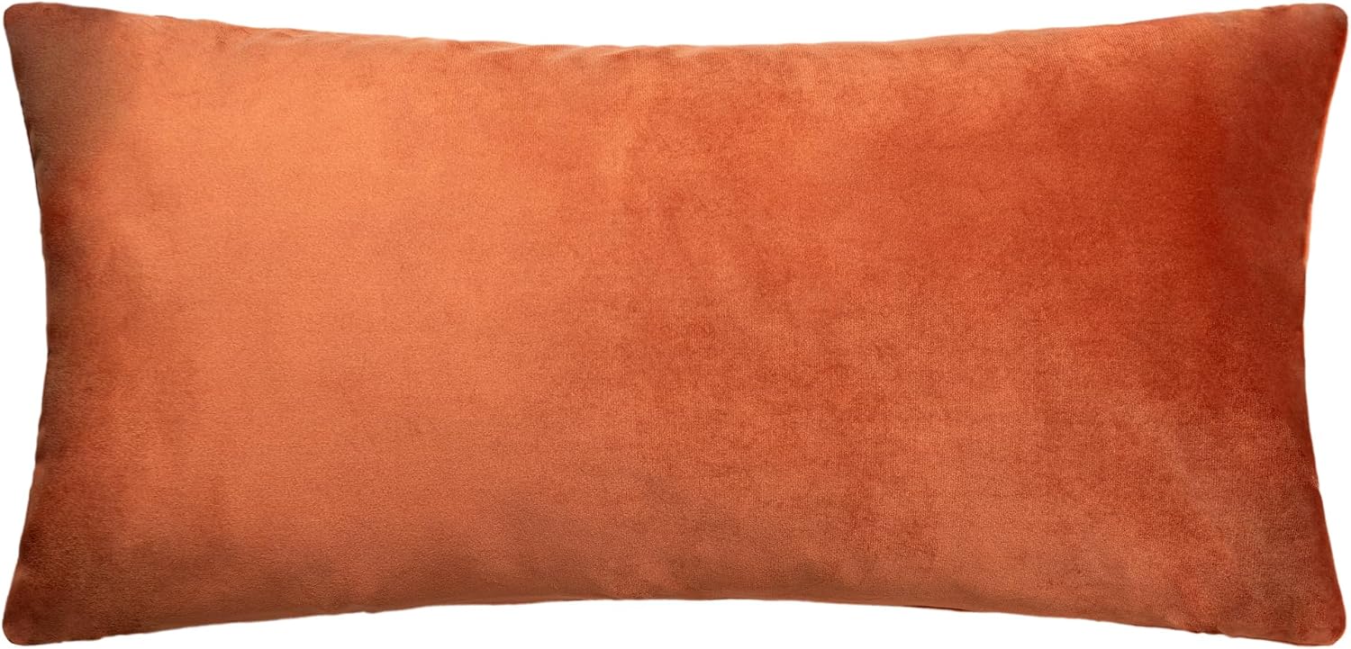 Fall Harvest Pumpkin Embroidered Throw Pillow Cover Velvet