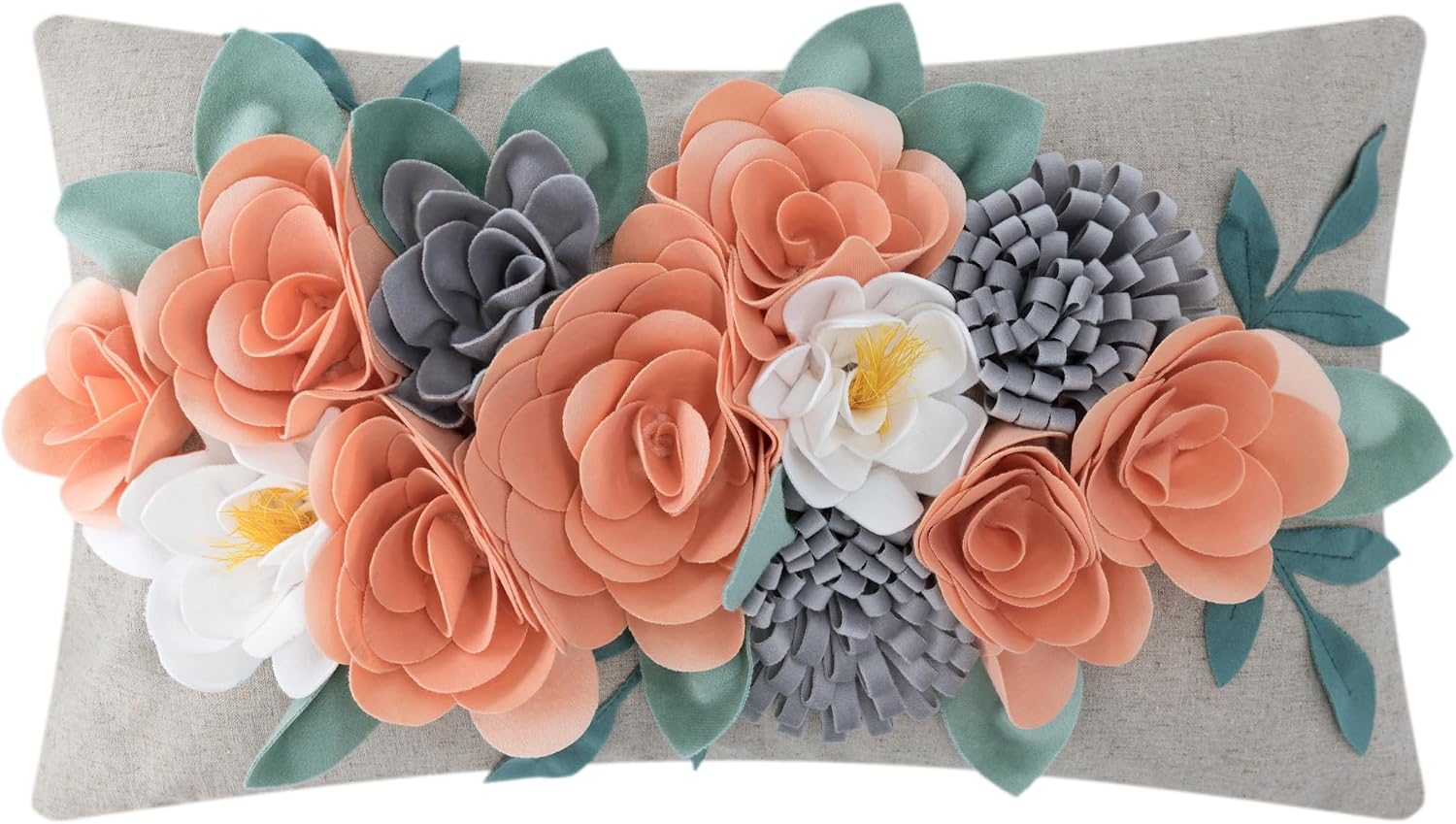 Decorative 3D Flower Throw Pillow Covers - 3dflower-d-peach Pink