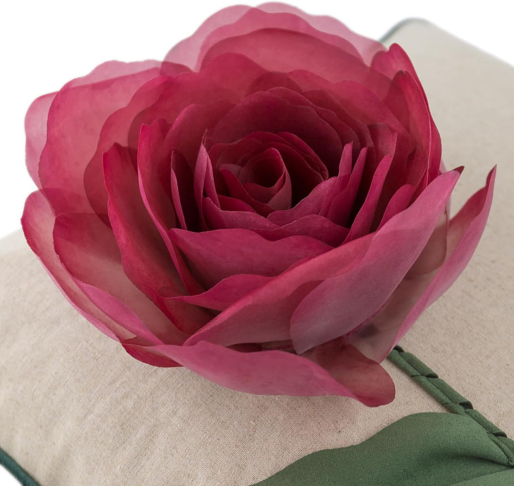 Yarn Rose Throw Pillow Cover