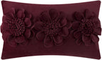 VG|dark-red|3D Flower Throw Pillow Cover