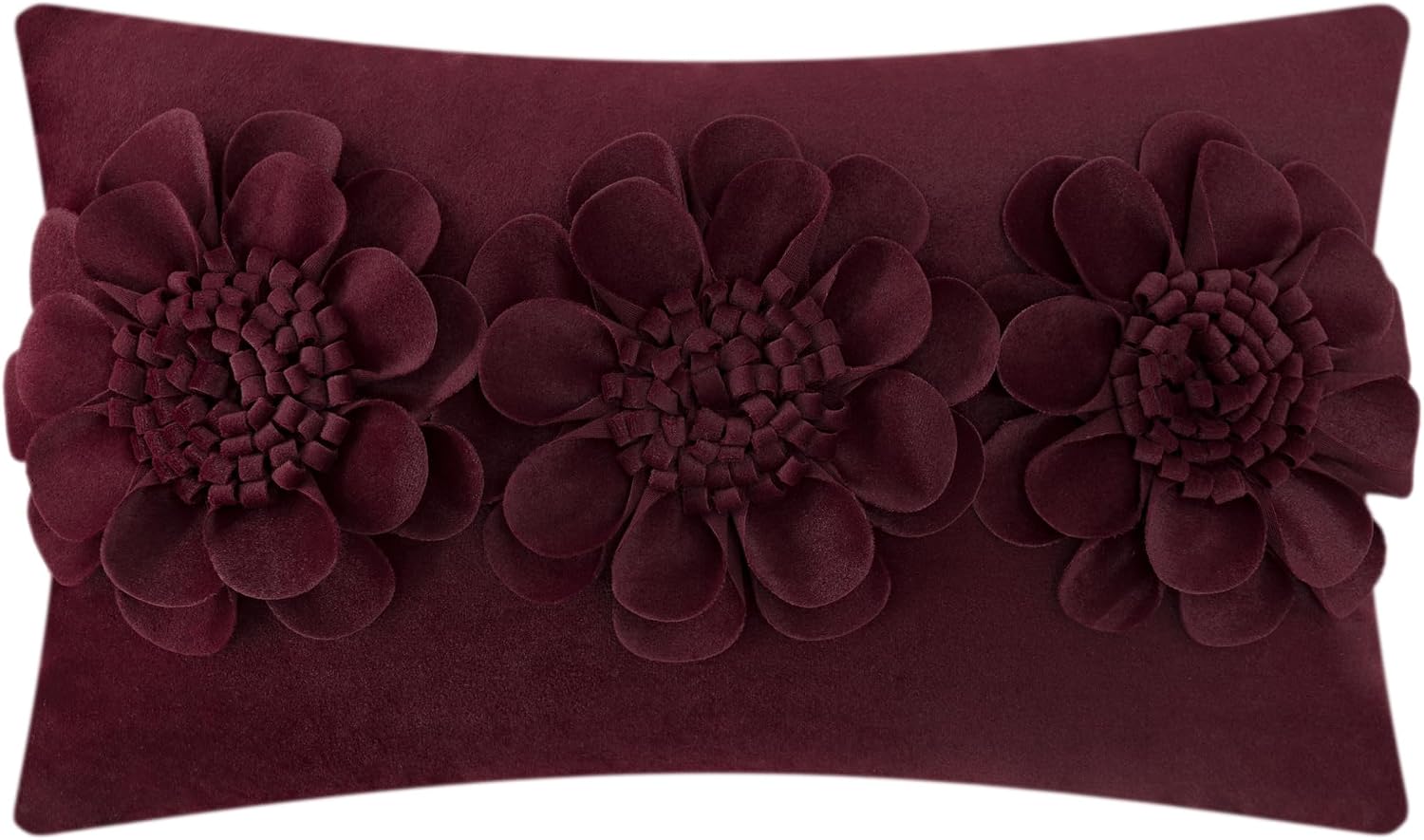 VG|dark-red|3D Flower Throw Pillow Cover