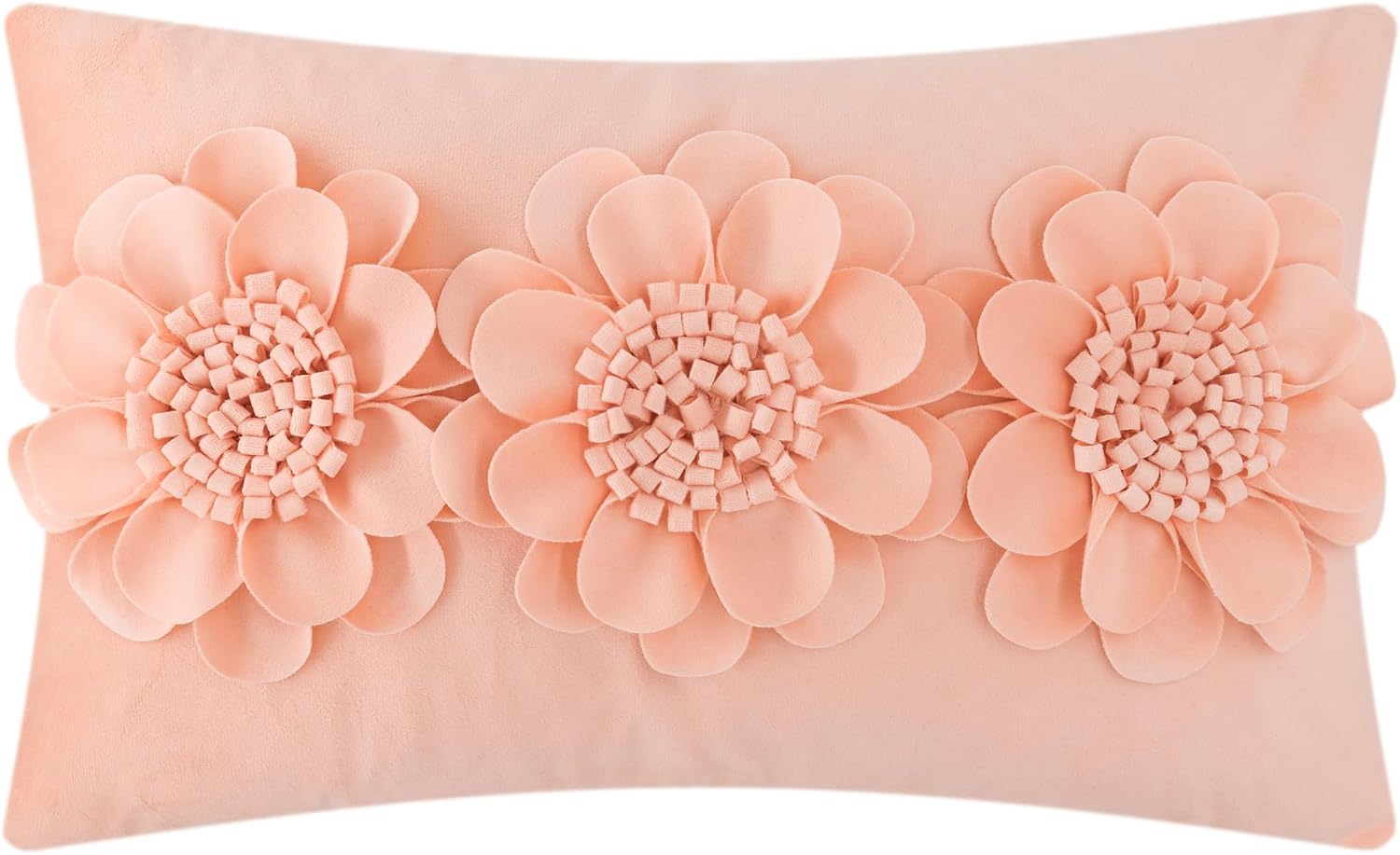 VG|peach-pink|3D Flower Throw Pillow Cover