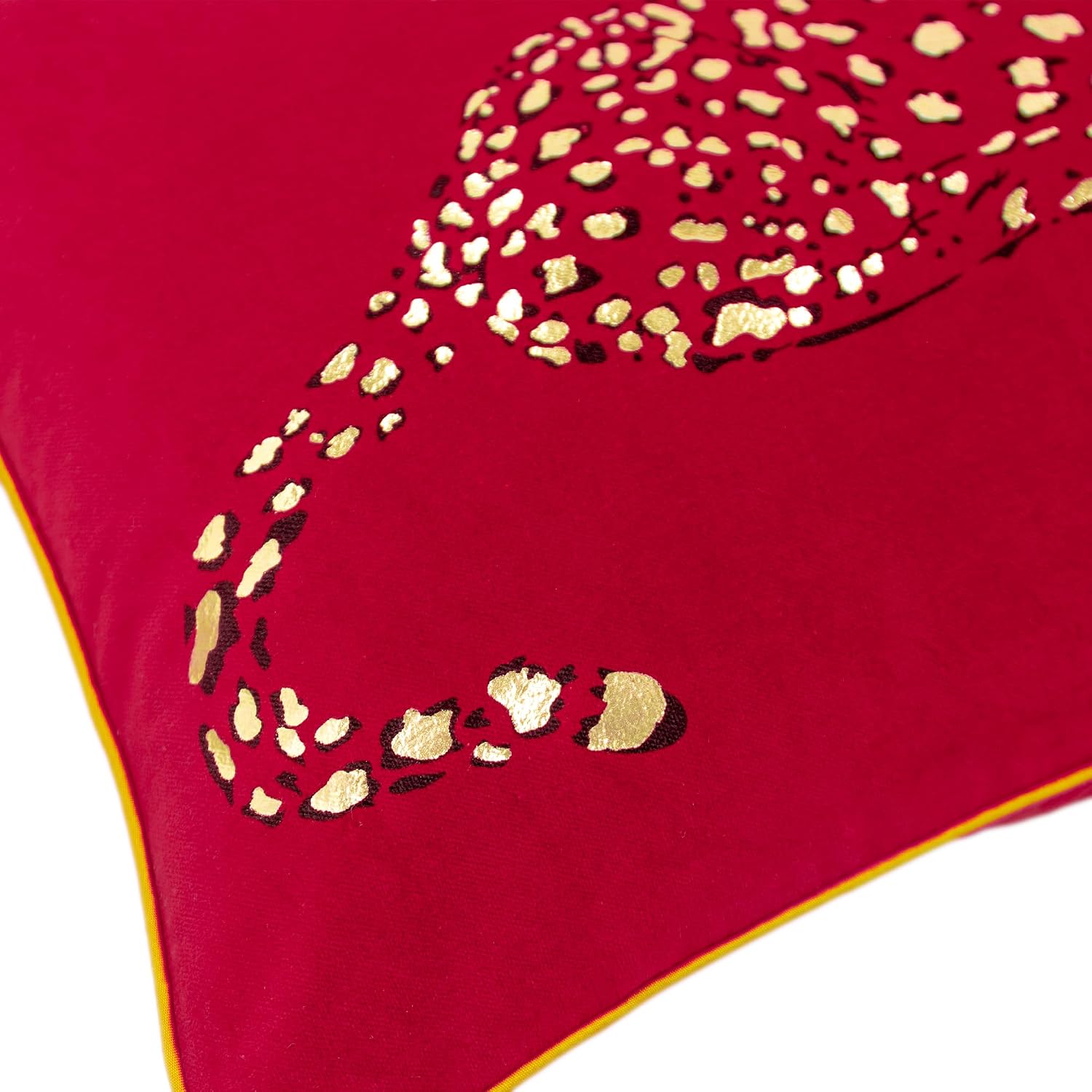 VG|red|Leopard Print Throw Pillow Cover Decorative Velvet Cushion with Gold Foil Printing for Bed Couch Chair Car