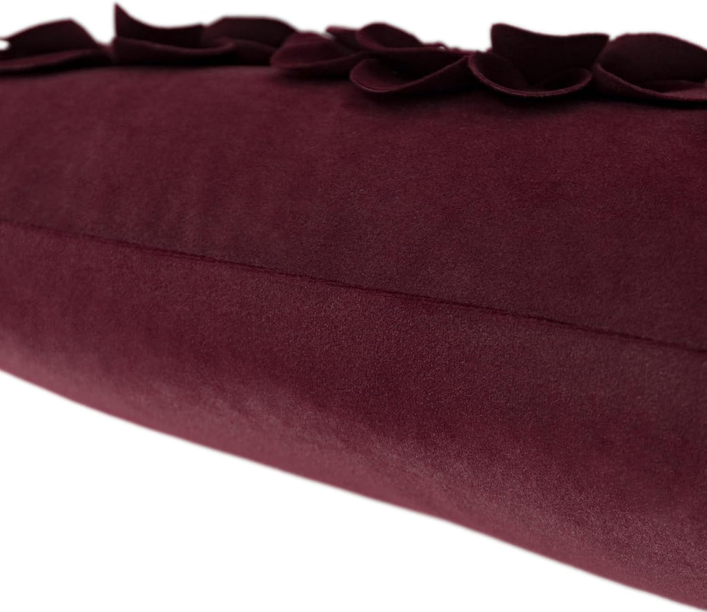 VG|dark-red|3D Flower Throw Pillow Cover