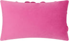 VG|hot-pink|3D Flower Throw Pillow Cover Handmade Floral Soft Velvet Lumbar Cushion for Bed Living Room Chair Couch Decor Gold
