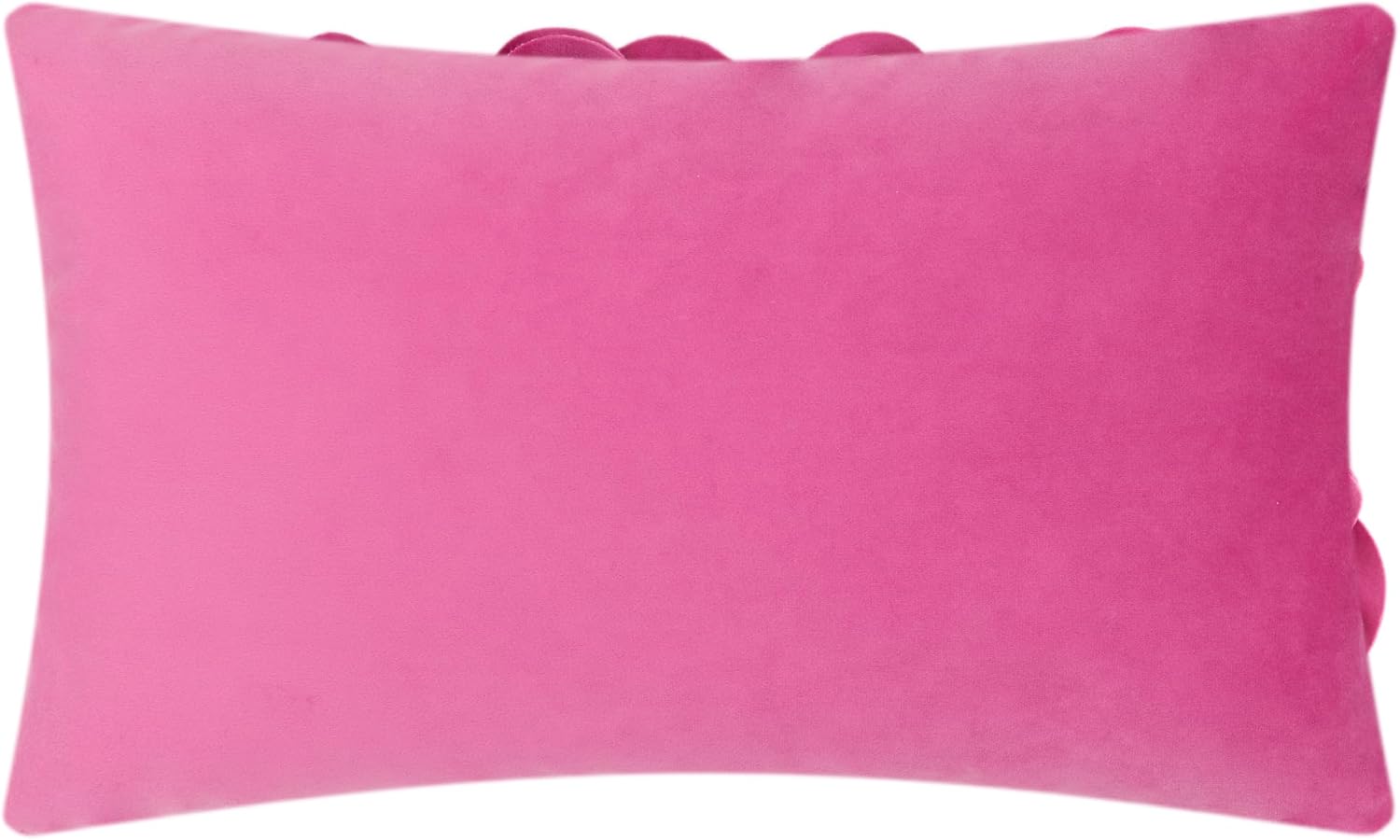 VG|hot-pink|3D Flower Throw Pillow Cover Handmade Floral Soft Velvet Lumbar Cushion for Bed Living Room Chair Couch Decor Gold