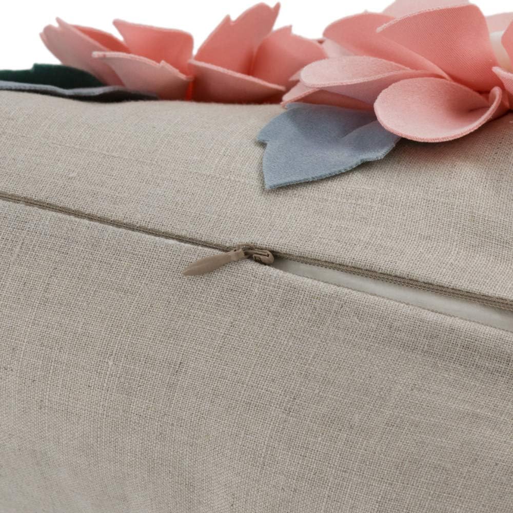 VG|6flower-pink-solid-suede|3D Daisy Flower Throw Pillow Cover, White