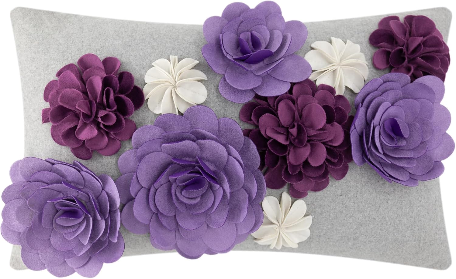3D Flower Throw Pillow Cover - Light Purple