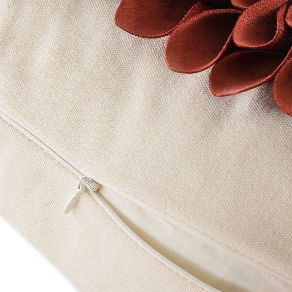 VG|red-dark-red-beige-canvas|3D Sunflowers Throw Pillow Cover Wine Red