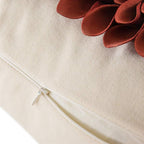VG|red-dark-red-beige-canvas|3D Sunflowers Throw Pillow Cover Wine Red