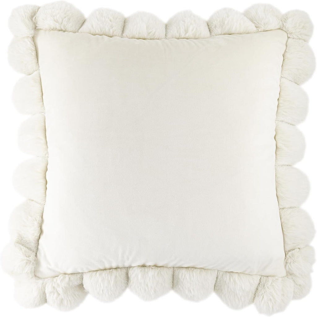 VG|beige|Solid Throw Pillow Cover , Velvet