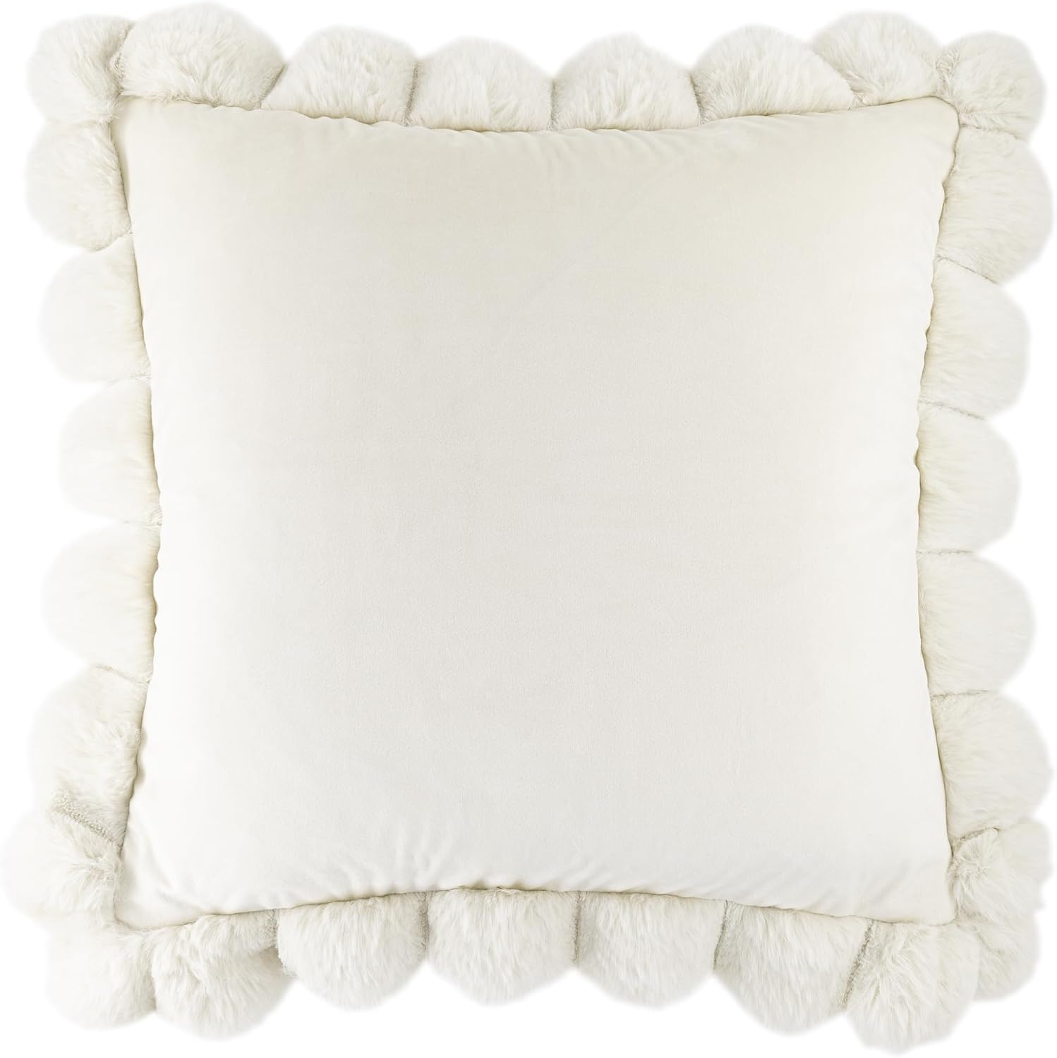 VG|beige|Solid Throw Pillow Cover , Velvet