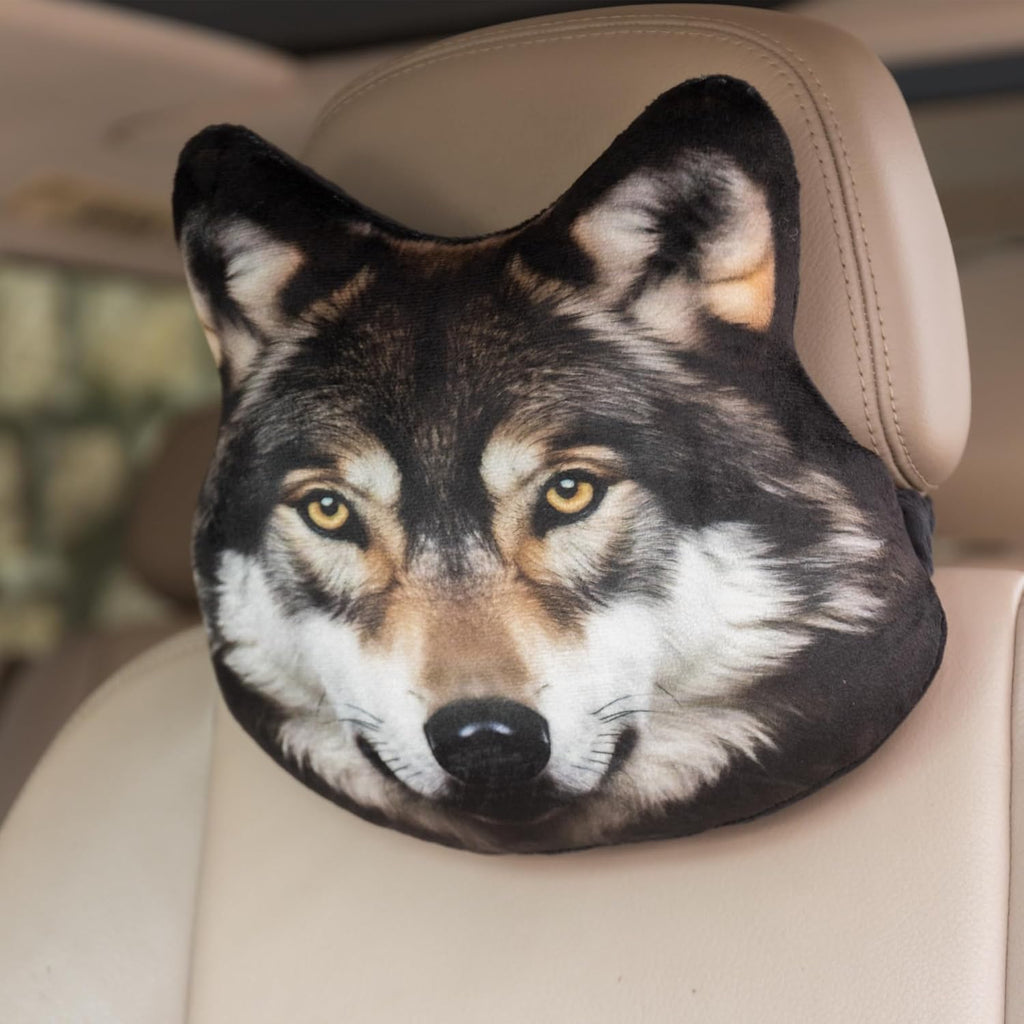 3D Dog Car Neck Pillow Decorative Animal Car Headrest Neck Support for Travel Home Office