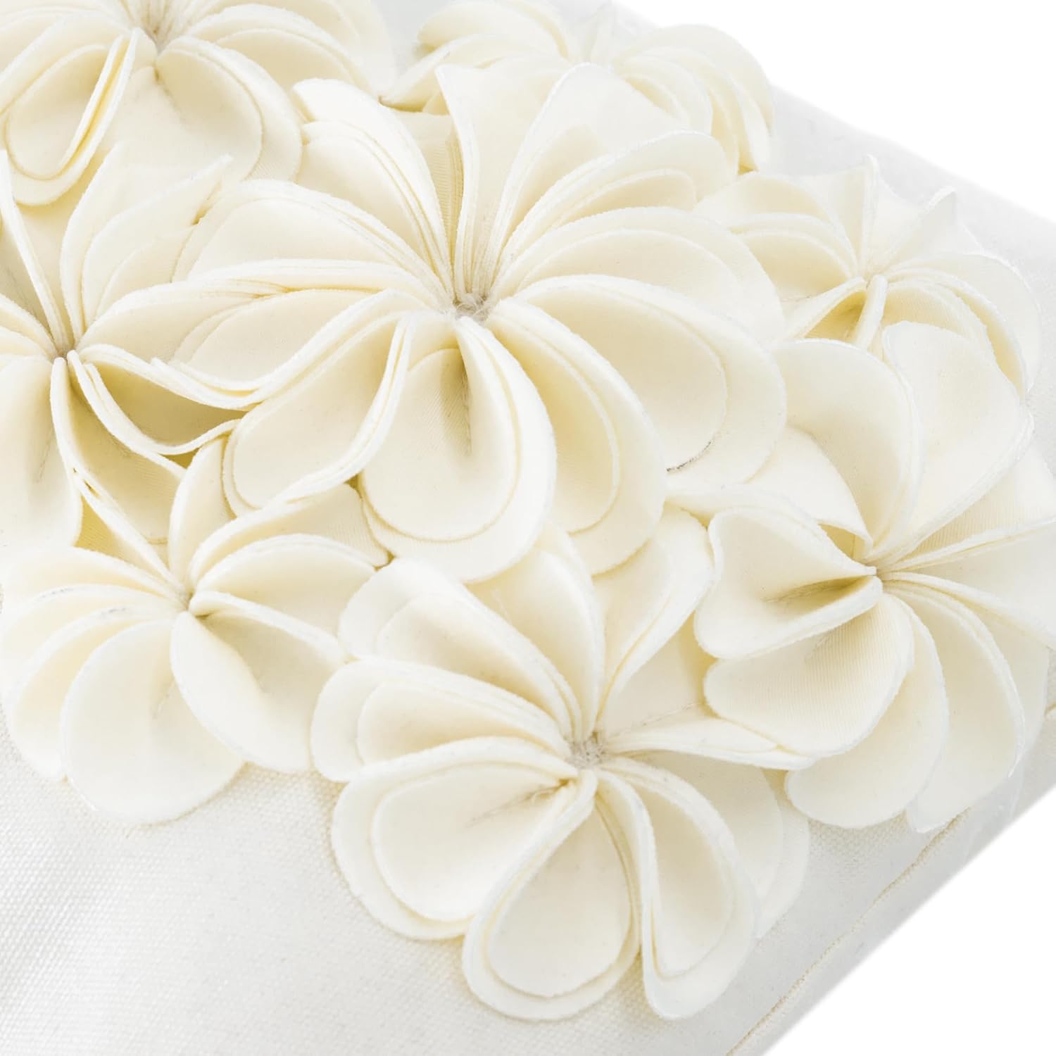 VG|cream-velvet|3D Flower Throw Pillow Cover, Velvet, Light Grey