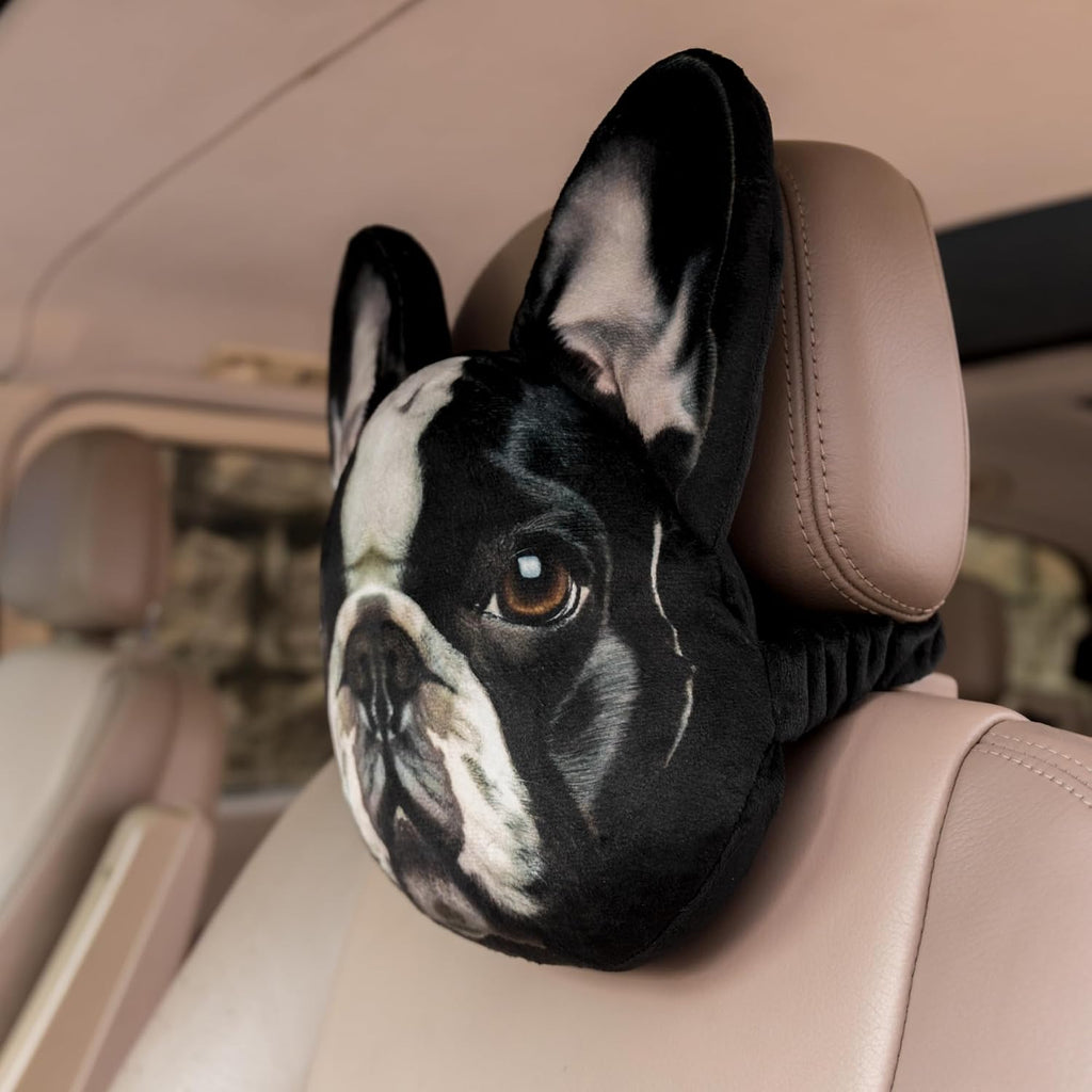 3D Dog Car Neck Pillow Decorative Animal Car Headrest Neck Support for Travel Home Office