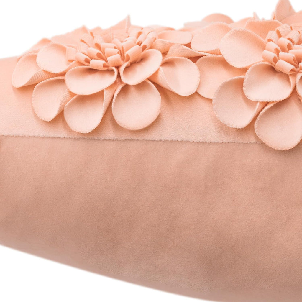 VG|peach-pink|Handmade 3D Flower Throw Pillow Cover