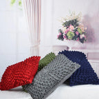 VG|navy-blue-wool|3D Flower Throw Pillow Cover, Velvet, Light Grey