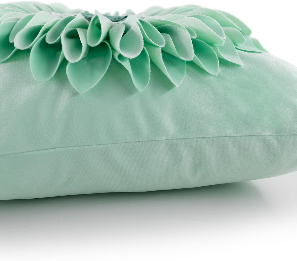 VG|green-mint-green|3D Sunflowers Throw Pillow Cover Wine Red