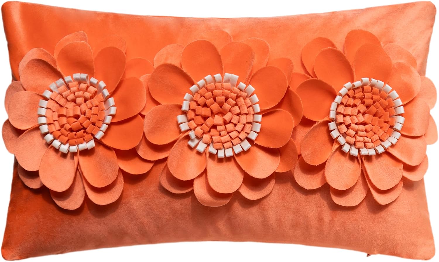 VG|orange|3D Flower Throw Pillow Cover