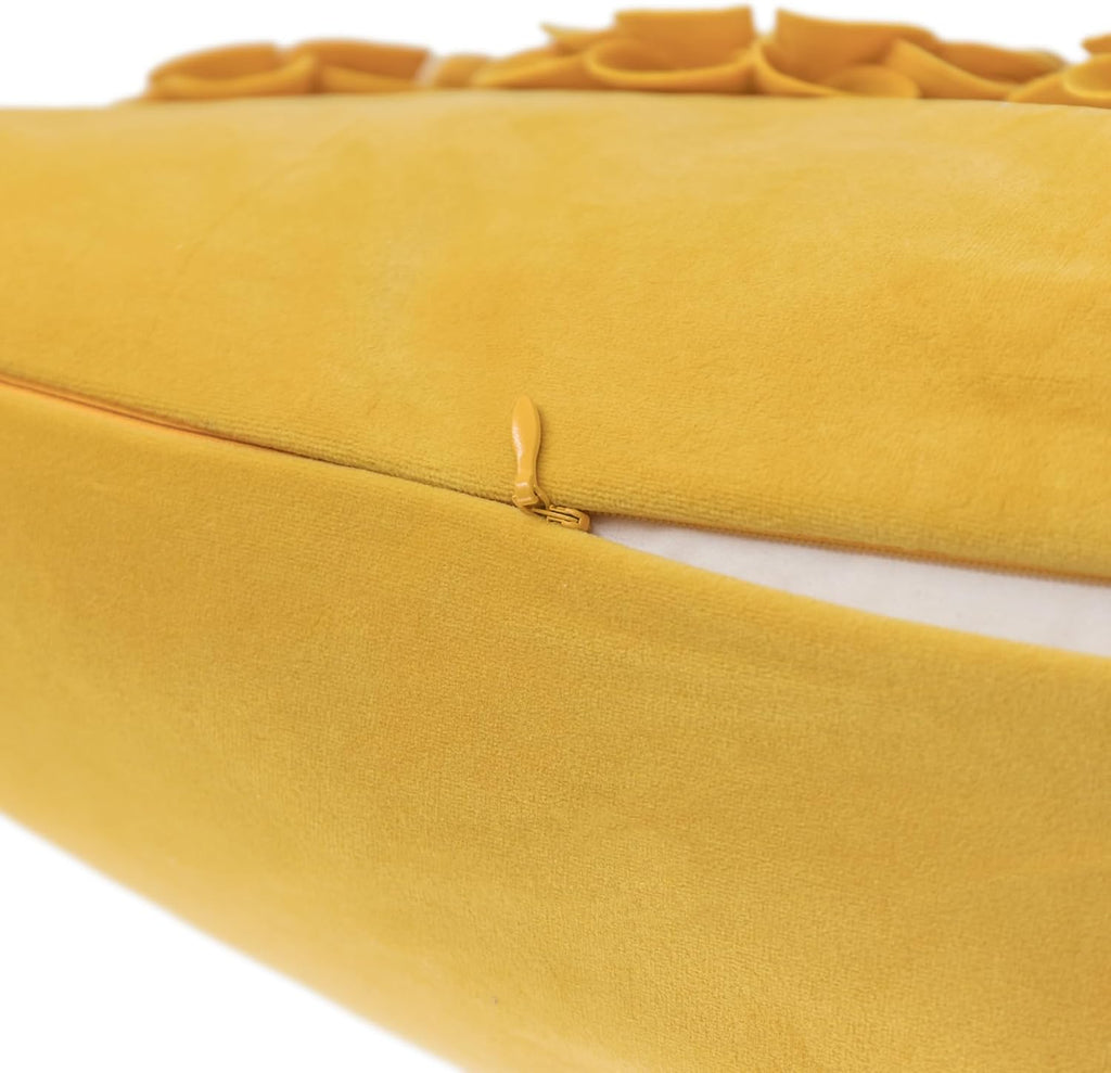 VG|yellow|Handmade 3D Flower Throw Pillow Cover