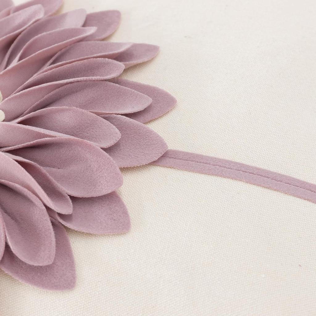 VG|dusty-pink|Decorative Flower Throw Pillow Cover 3D Sunflower Pillow Case Velvet Cushion Floral Pillowcase for Bed Living Room Couch Chair