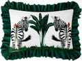 Zebra Green Lace Throw Pillow Cover - Default Title