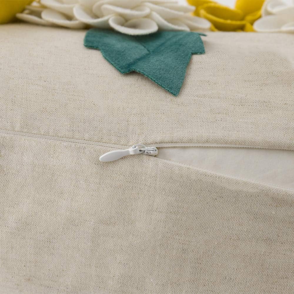 VG|yellow-white|3D Flower Throw Pillow Cover