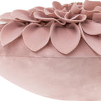 VG|rose-gold-pink|3D Flower Throw Pillow Cover Decorative Round Cushion Floral Accent Pillowcase for Bedroom Living Room Bed Couch Pink Velvet